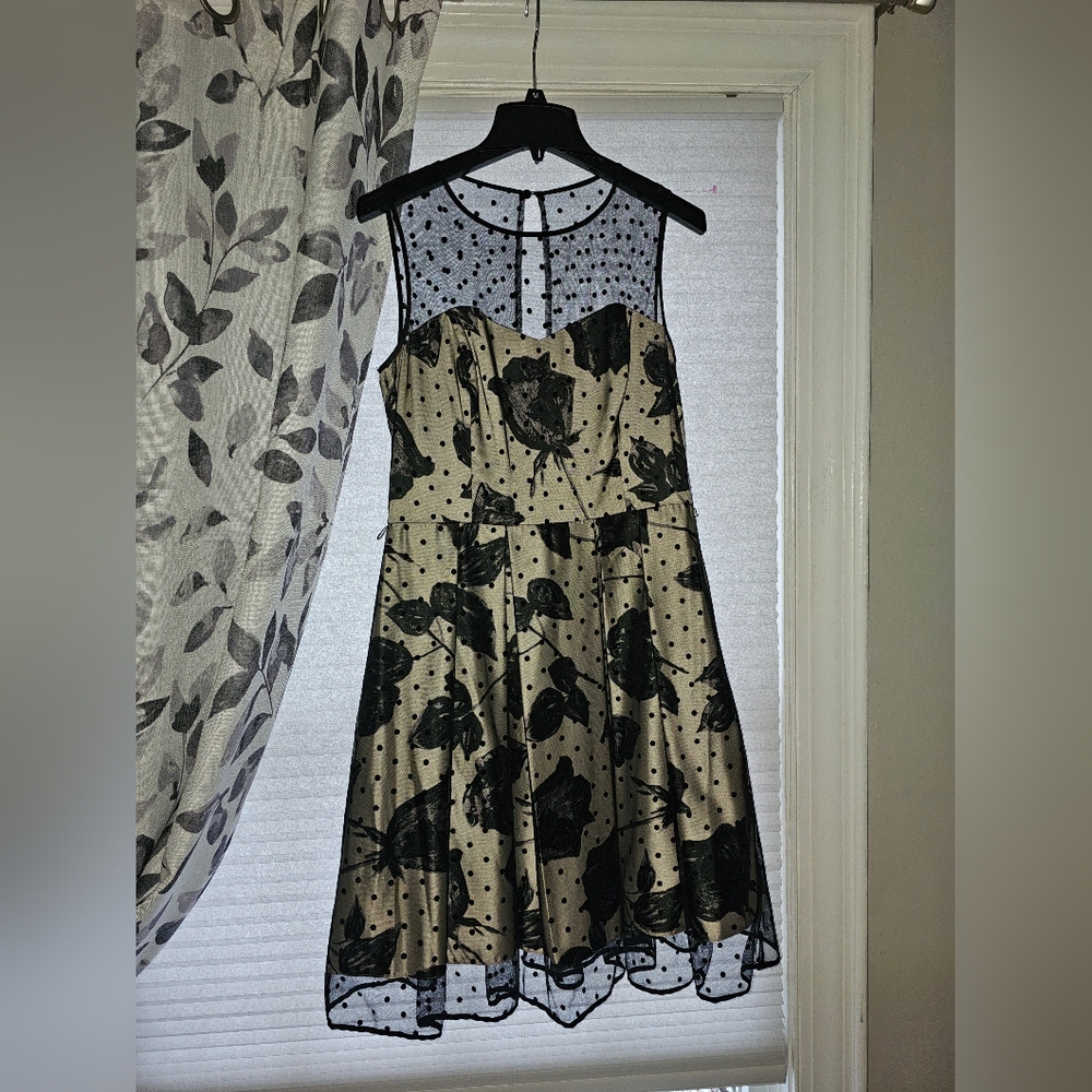 Elija J 12 Mesh Overlay Dress